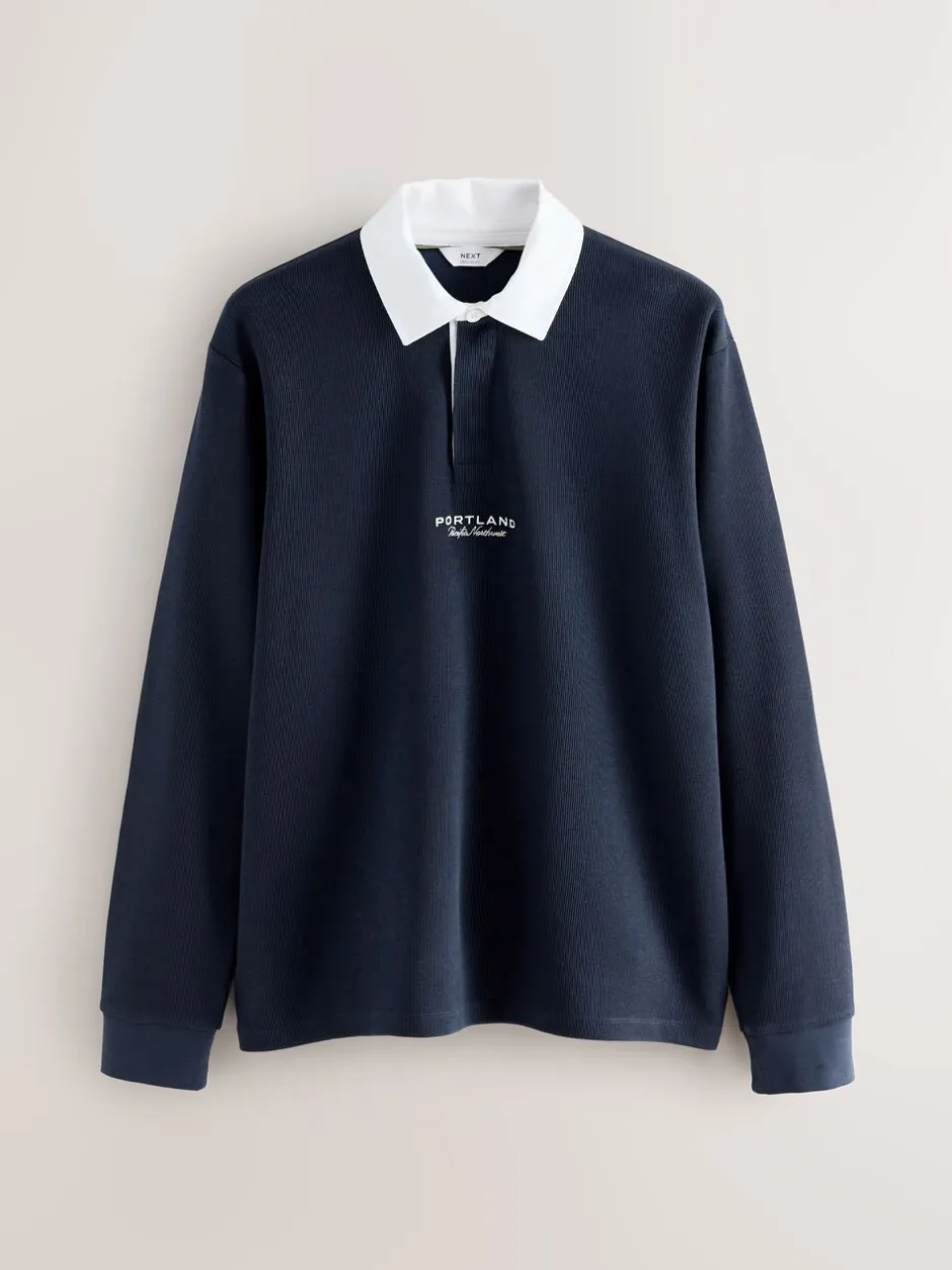 T-Shirts En Hemden|Next Donkerblauw - Rugbyshirt