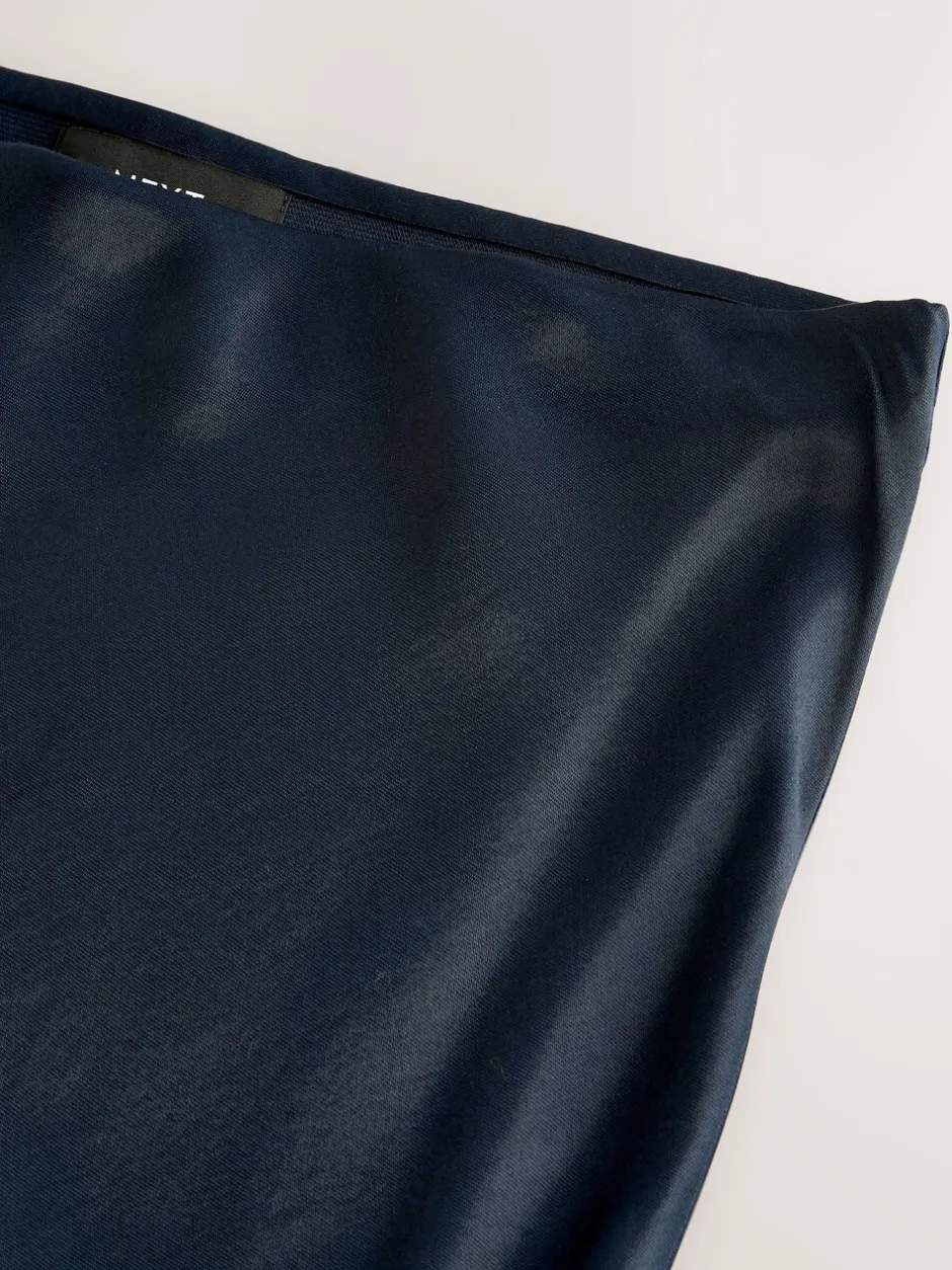 Rokken|Gelegenheidskleding|Next Donkerblauw - Satijnen midirok