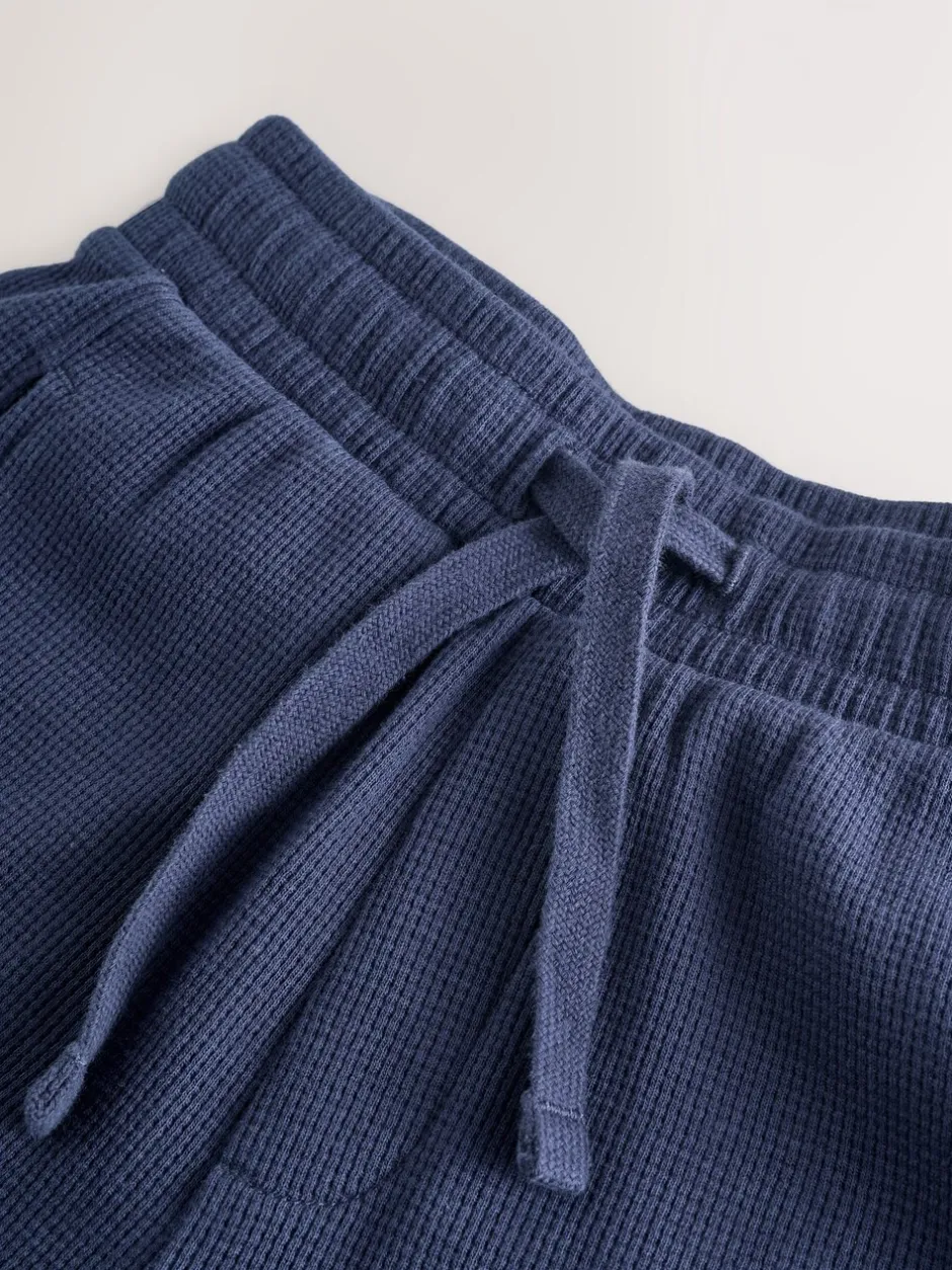 Shorts|Next - Set van T-shirt met textuur en korte mouwen en shorts (3 - 16 jr) Donkerblauw