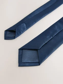 Stropdassen En Pochets*Next - Skinny - Stropdas met textuur Donkerblauw