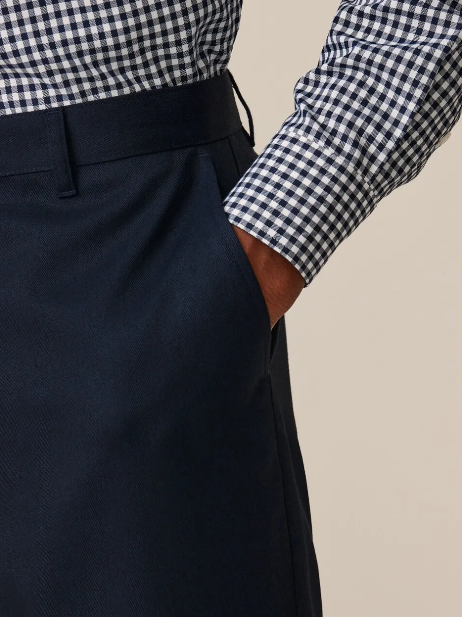 Formele Broek|Next - Slim Fit - 2 Modieuze broeken zonder bandplooi Donkerblauw