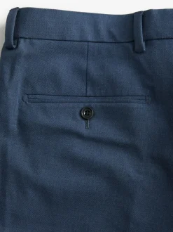 Broeken En Chino's|Next - Slim Fit - Elasticated Waist Motionflex Stretch Smart Trousers Donkerblauw