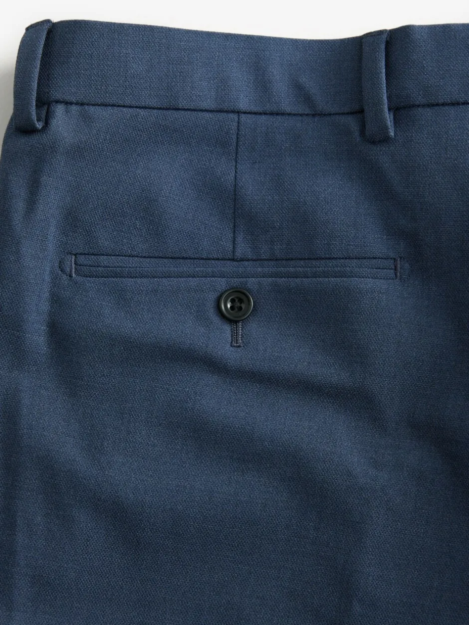 Broeken En Chino's|Next - Slim Fit - Elasticated Waist Motionflex Stretch Smart Trousers Donkerblauw