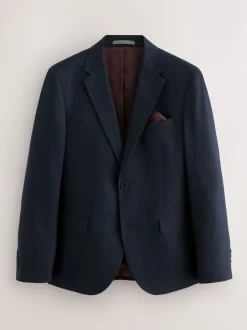 Blazers En Business-Jasjes|Pakken*Next Donkerblauw - Slim Fit - Kostuum met textuur: colbert