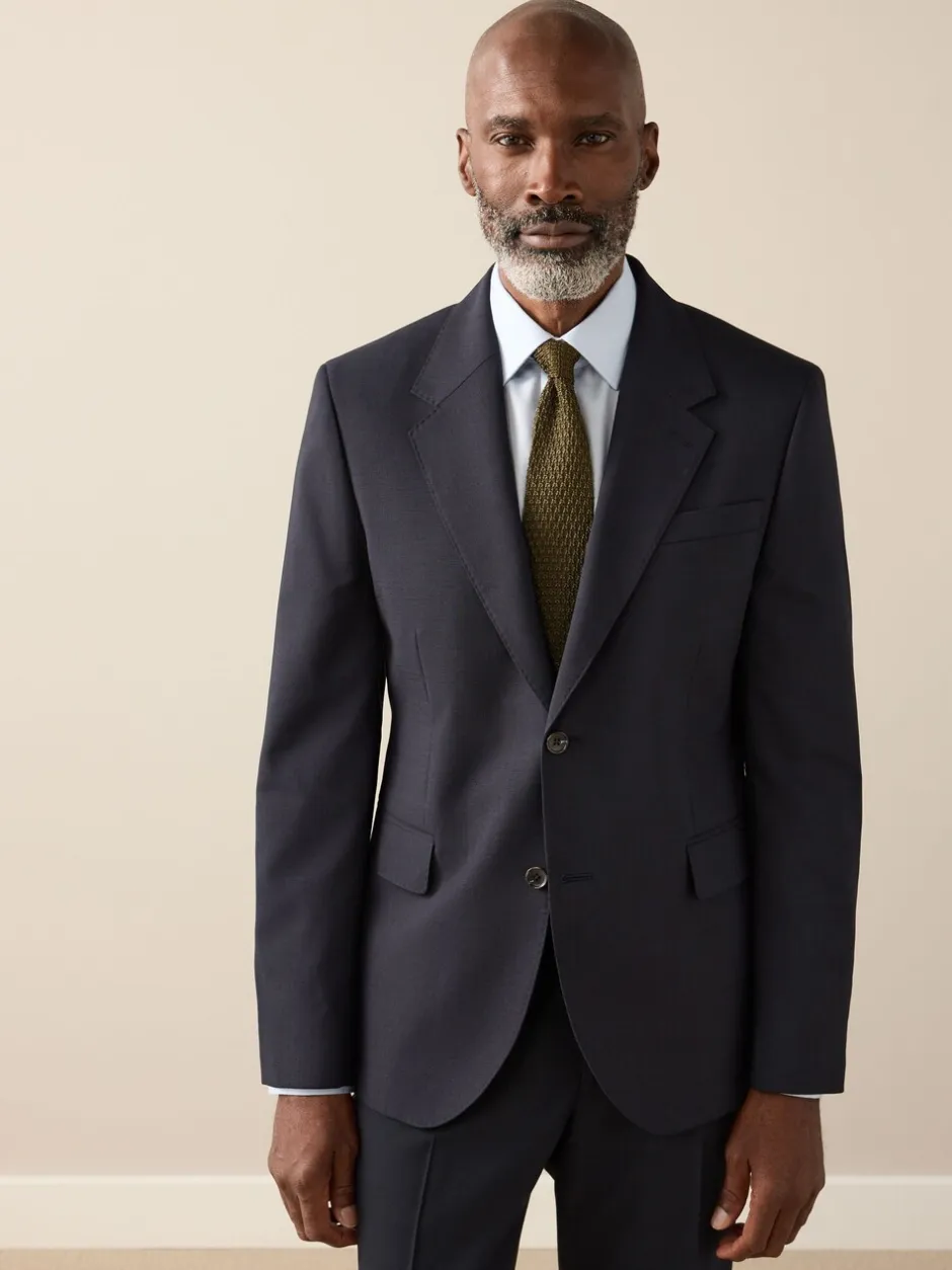 Pakken*Next - Slim Fit - Signature Nova Fides 100% Italian Wool Suit Jacket Donkerblauw