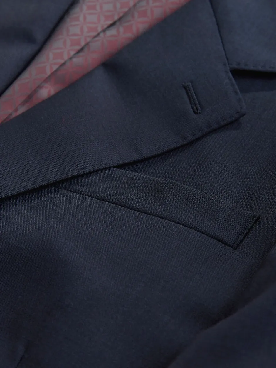 Pakken*Next - Slim Fit - Signature Nova Fides 100% Italian Wool Suit Jacket Donkerblauw