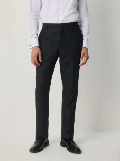 Smokings En Feestkleding*Next Donkerblauw - Slim Fit Jacquard Pattern Tuxedo Suit Trousers