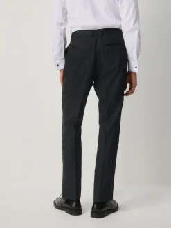 Smokings En Feestkleding*Next Donkerblauw - Slim Fit Jacquard Pattern Tuxedo Suit Trousers