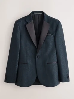 Smokings En Feestkleding|Blazers En Business-Jasjes*Next Donkerblauw - Slim Fit Jacquard Pattern Tuxedo Suit Jacket
