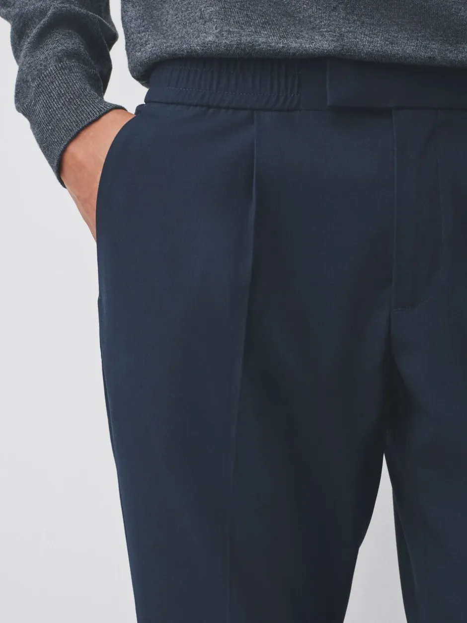 Formele Broek|Next - Slim fit stretchy Broeken met intern trekkoord Donkerblauw