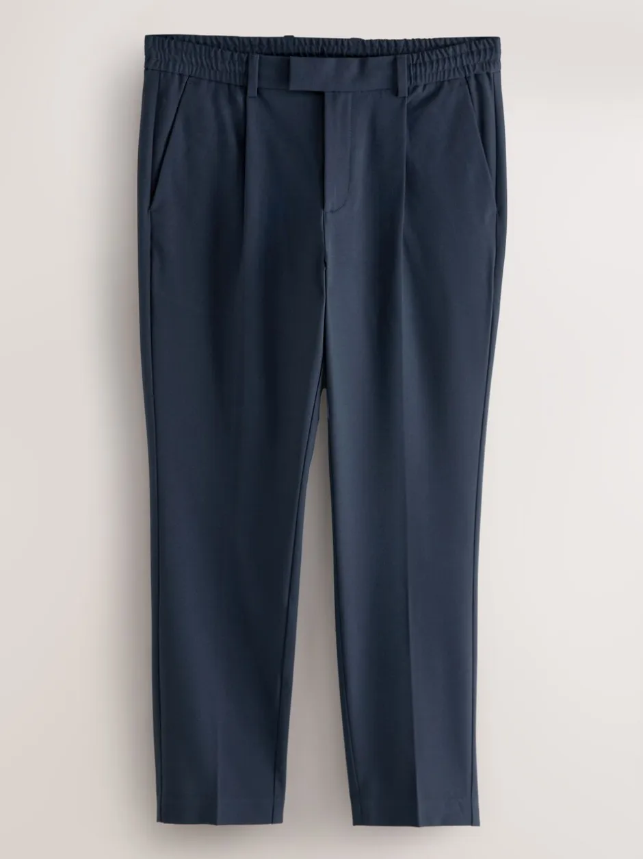 Formele Broek|Next - Slim fit stretchy Broeken met intern trekkoord Donkerblauw