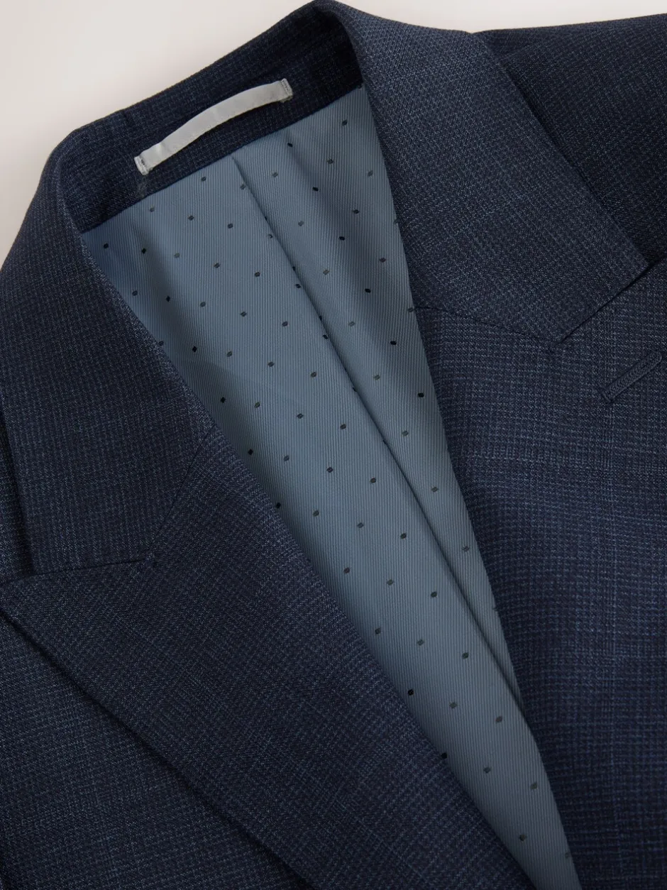 Blazers En Business-Jasjes|Pakken|Next Donkerblauw - Slim-fit Signature Marzotto 100% Italiaans wollen geruit colbert