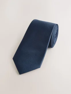 Stropdassen En Pochets|Next Donkerblauw - Smal - Stropdas met textuur