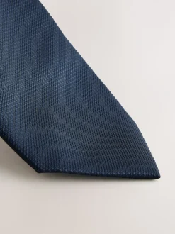 Stropdassen En Pochets|Next Donkerblauw - Smal - Stropdas met textuur