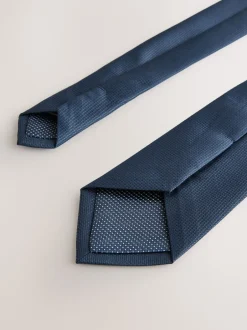 Stropdassen En Pochets|Next Donkerblauw - Smal - Stropdas met textuur