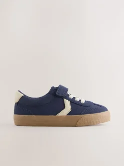 Sneakers|Next - Sneakers met klittenbandsluiting en elastische veters Donkerblauw