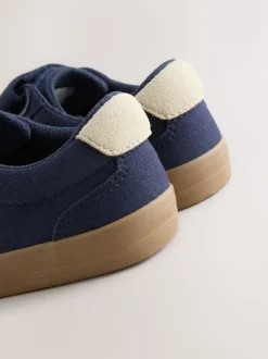 Sneakers|Next - Sneakers met klittenbandsluiting en elastische veters Donkerblauw