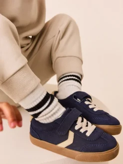 Sneakers*Next Donkerblauw - Sneakers met klittenbandsluiting en elastische veters