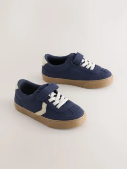 Sneakers*Next Donkerblauw - Sneakers met klittenbandsluiting en elastische veters