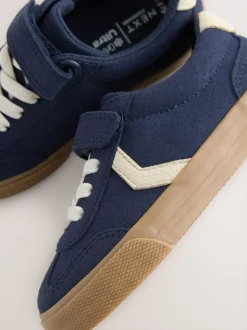 Sneakers*Next Donkerblauw - Sneakers met klittenbandsluiting en elastische veters
