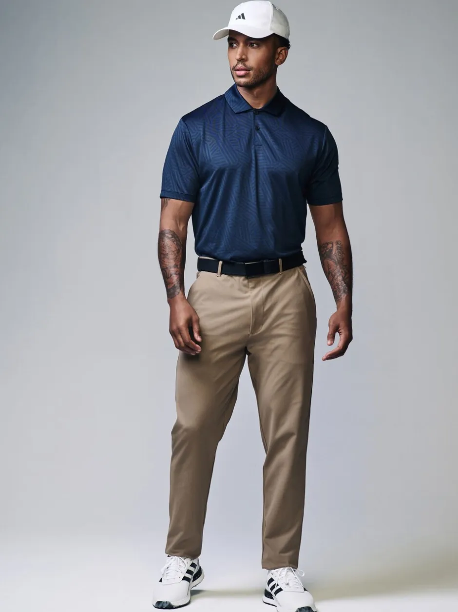 Poloshirts|Next - Sportief jacquard golfpoloshirt Donkerblauw
