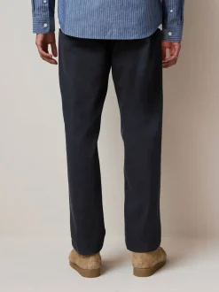 Broeken En Chino's|Next Donkerblauw - Standaard toelopende pasvorm - Stretchy chino