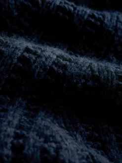 Gebreide Kleding|Next Donkerblauw - Stitchy Knitted Zip Up Collar Cardigan