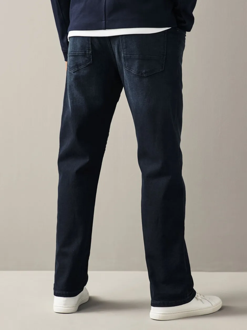 Jeans|Next - Straight fit - Authentic jeans met riem Donkerblauw