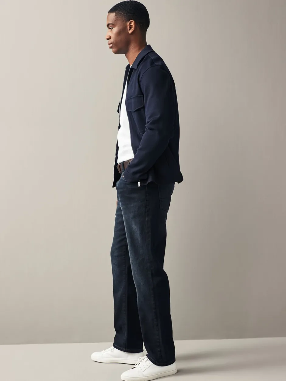 Jeans|Next - Straight fit - Authentic jeans met riem Donkerblauw