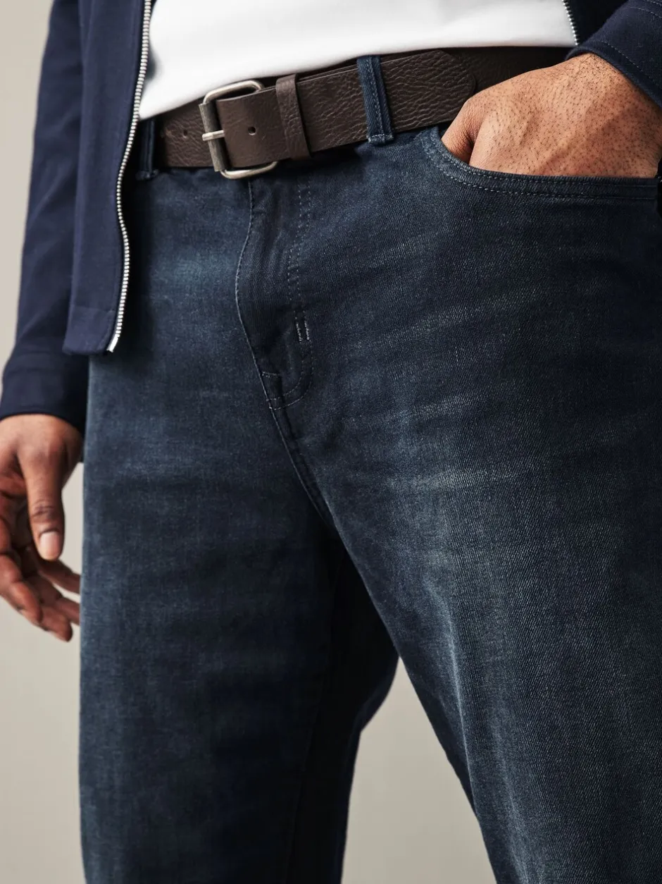Jeans|Next - Straight fit - Authentic jeans met riem Donkerblauw