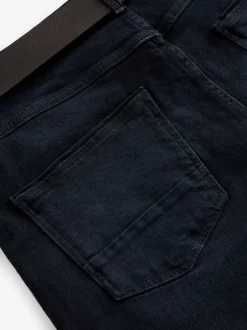 Jeans|Next - Straight fit - Authentic jeans met riem Donkerblauw