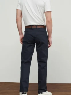 Broeken En Chino's|Next - Straight fit - Zachte chino met riem Donkerblauw