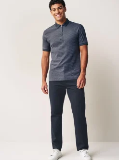 Broeken En Chino's*Next - Straight-fit chino van 100% katoen Donkerblauw