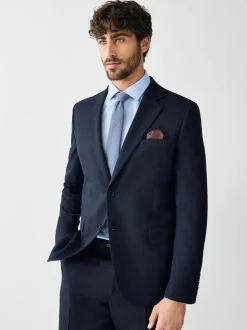 Blazers En Business-Jasjes|Pakken|Next - Strakke Pasvorm - Kostuum met textuur: colbert Donkerblauw
