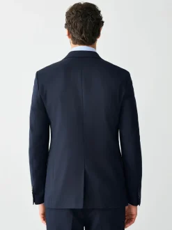 Blazers En Business-Jasjes|Pakken|Next - Strakke Pasvorm - Kostuum met textuur: colbert Donkerblauw