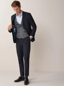 Blazers En Business-Jasjes|Pakken|Next - Strakke Pasvorm - Kostuum met twee knopen: colbert Donkerblauw