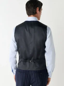 Vesten*Next Donkerblauw - Striped Wool Blend Suit Waistcoat