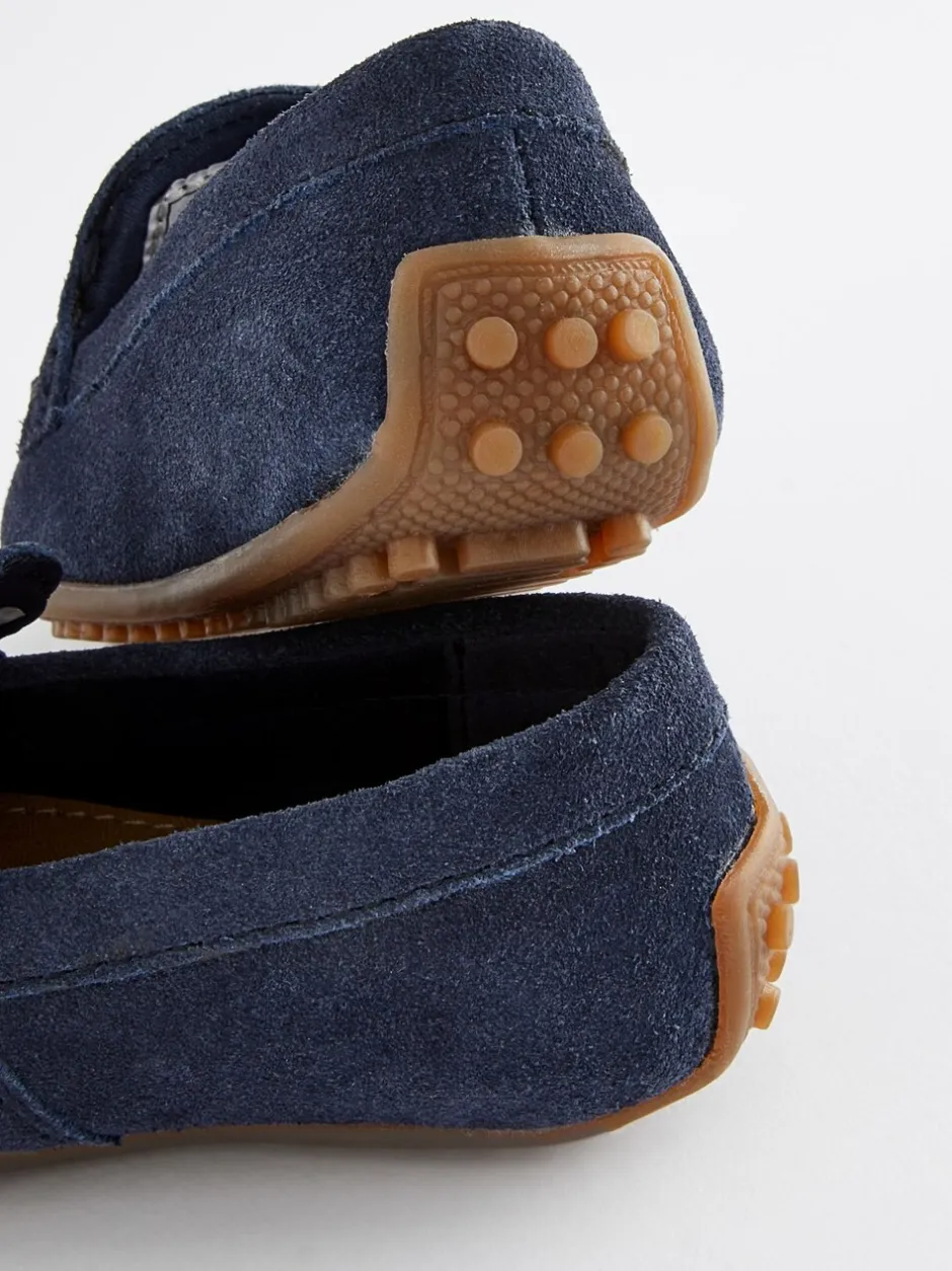 Gelegenheidskleding|Next - Suede Slip-Ons Loafer Shoes Donkerblauw