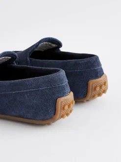 Gelegenheidskleding|Next Donkerblauw - Suede Slip-Ons Loafer Shoes