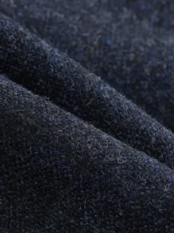 Pakken|Next - Tailored Fit Signature Abraham Moon 100% British Wool Donegal Suit Jacket Donkerblauw