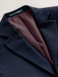 Blazers En Business-Jasjes|Pakken|Next - Tailored fit - Kostuum met textuur: colbert Donkerblauw