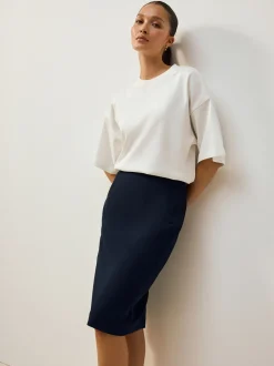 Kostuums En Werkkleding*Next - Tailored Pencil Skirt With Wool Donkerblauw