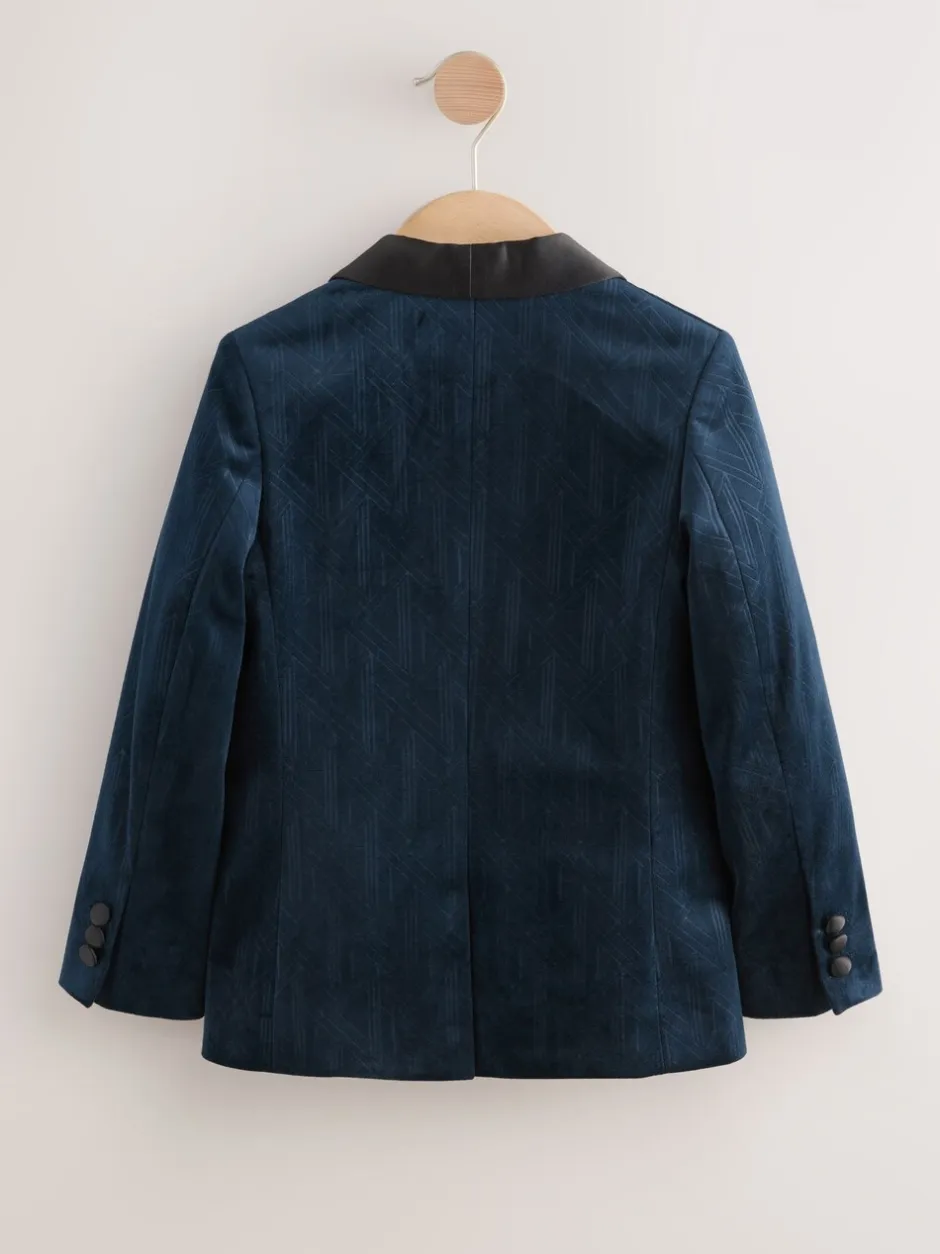 Kostuums En Herenvesten|Next - Textured Velvet Blazer (3-16yrs) Donkerblauw