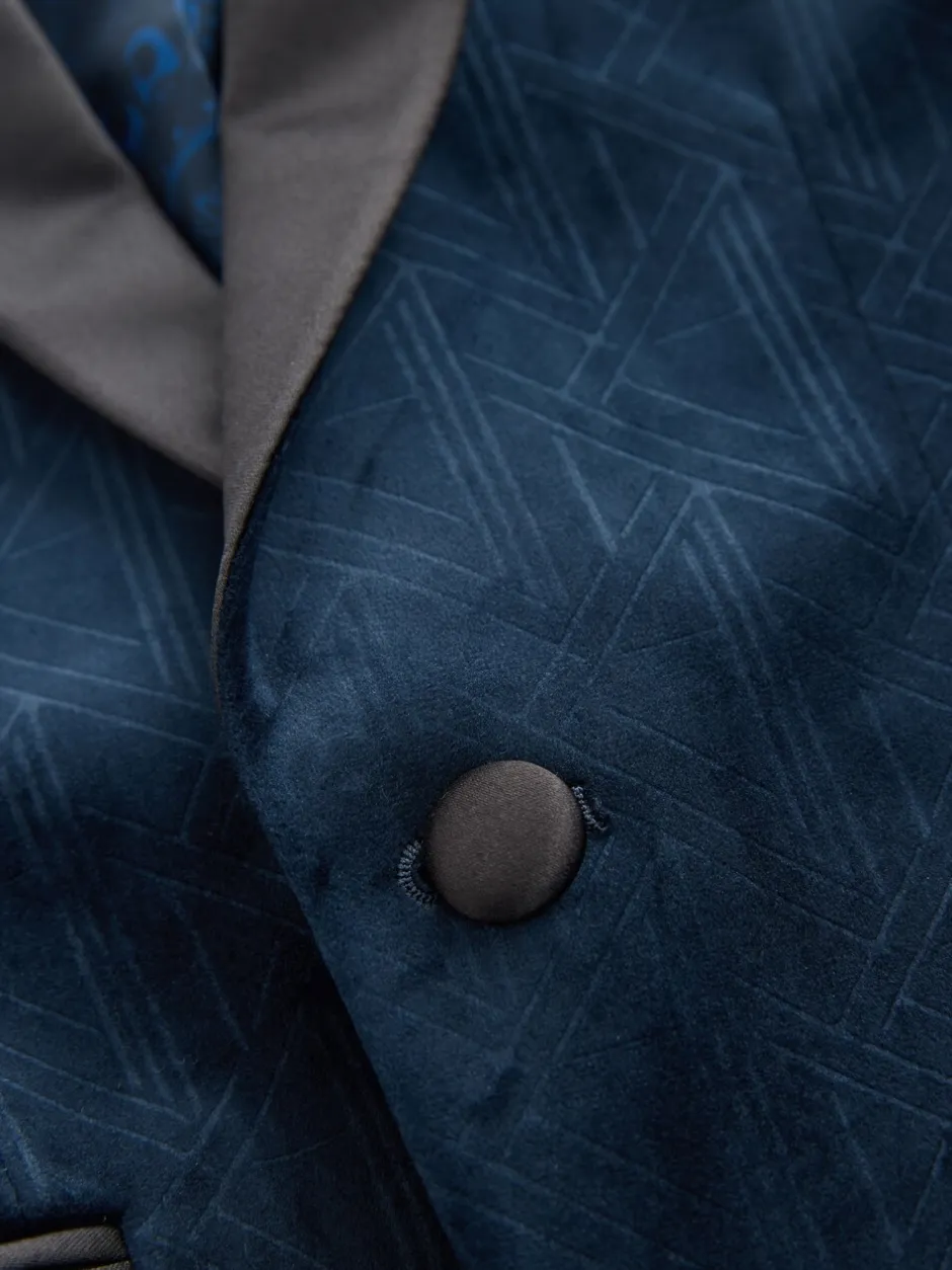 Kostuums En Herenvesten|Next - Textured Velvet Blazer (3-16yrs) Donkerblauw
