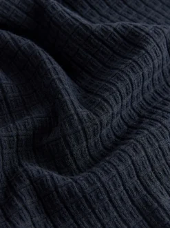 Gebreide Kleding|Poloshirts|Next - Textuur - Regular Fit Essential Long Sleeve Knitted Polo Shirt Donkerblauw