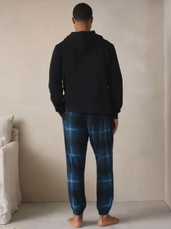 Pyjama's|Next Donkerblauw - Thermal Fleece Bottoms Long Sleeve Hoodies Set
