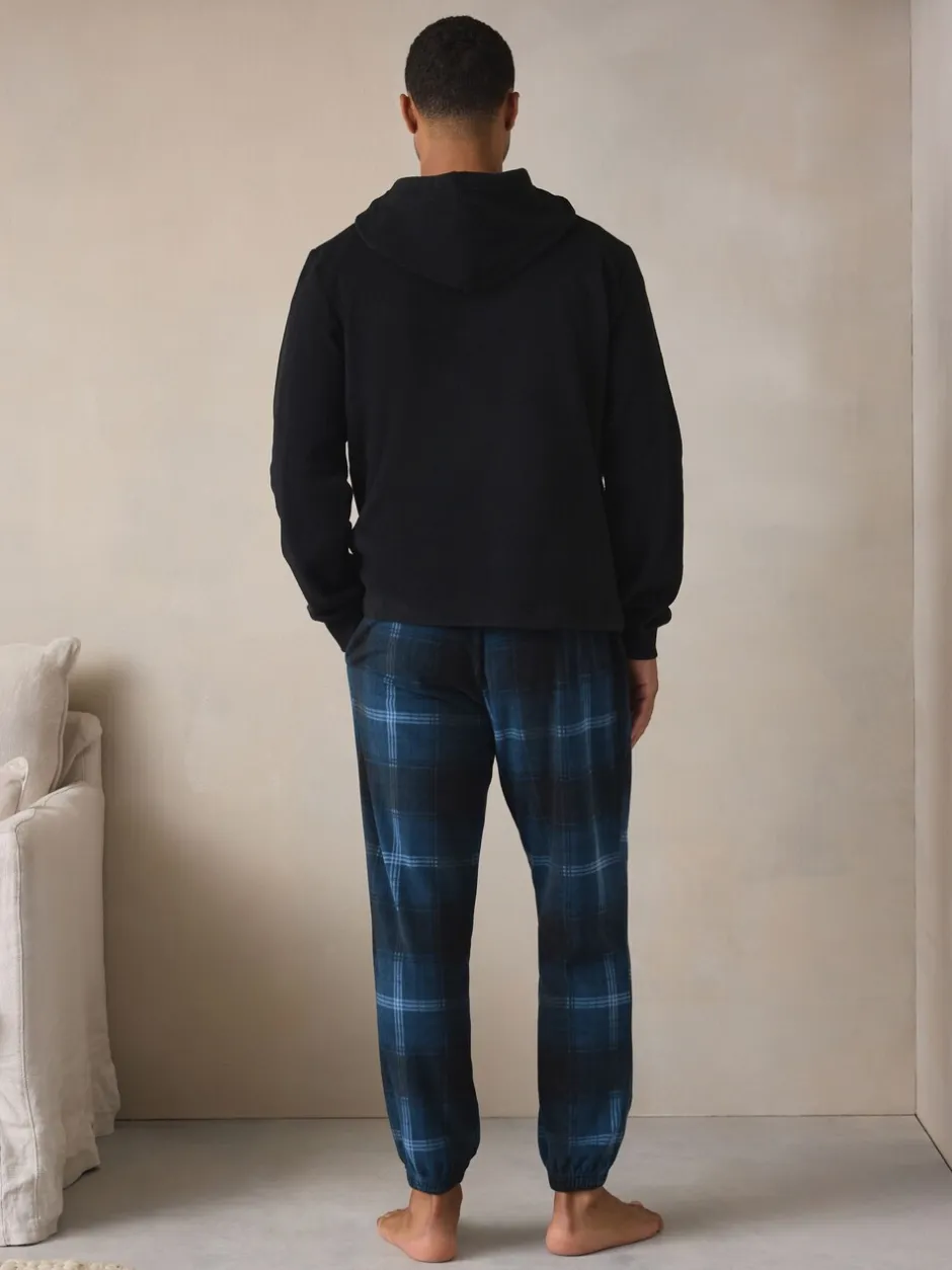 Pyjama's|Next Donkerblauw - Thermal Fleece Bottoms Long Sleeve Hoodies Set