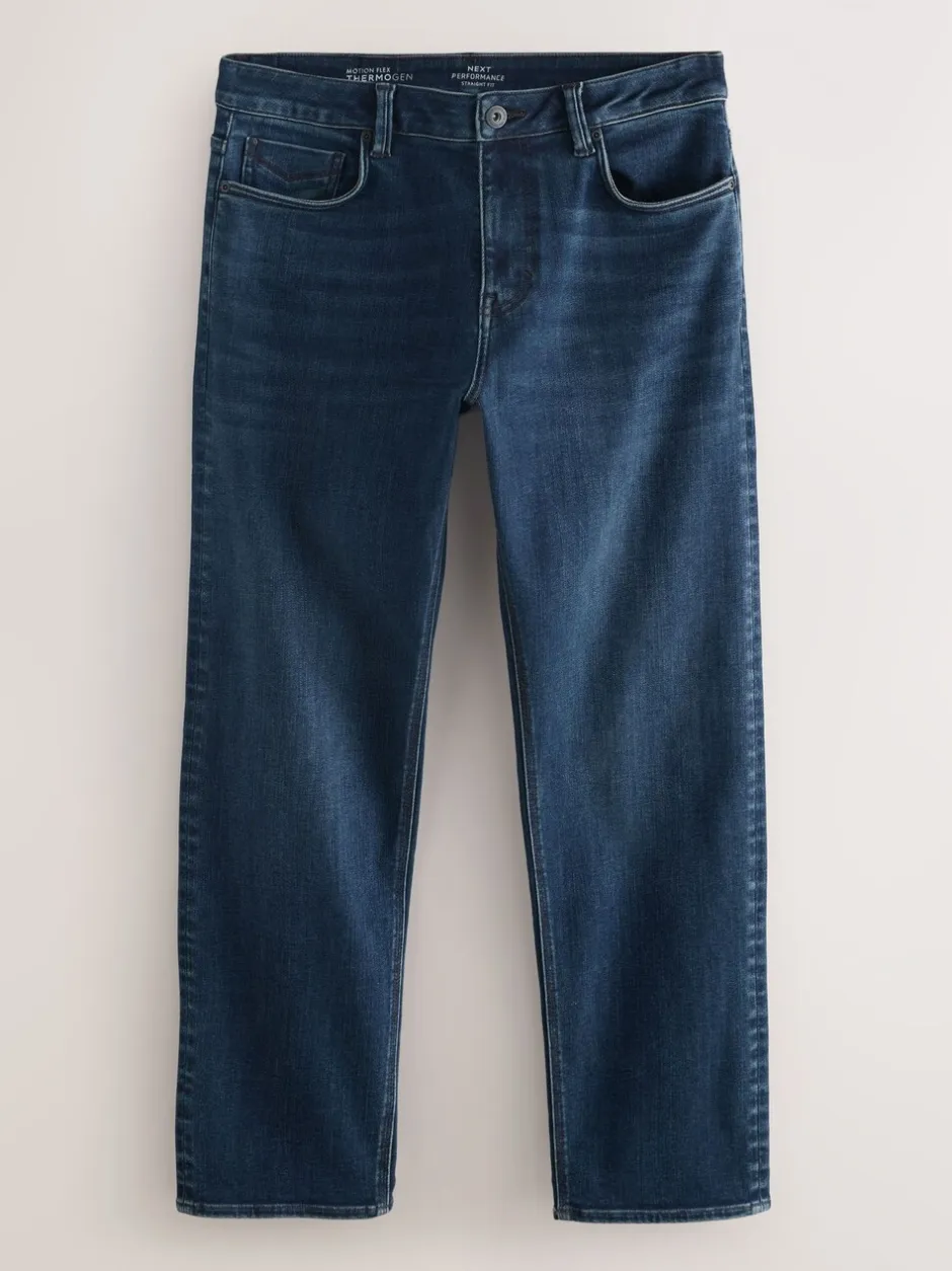 Jeans|Next Donkerblauw - ThermoGen - Straight fit - Motionflex jeans