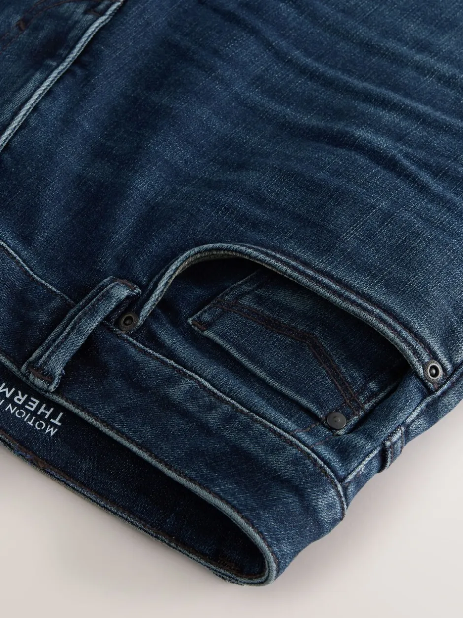 Jeans|Next Donkerblauw - ThermoGen - Straight fit - Motionflex jeans