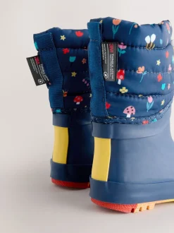 Laarzen*Next - Thinsulate gevoerde regenlaarzen met rand Donkerblauw